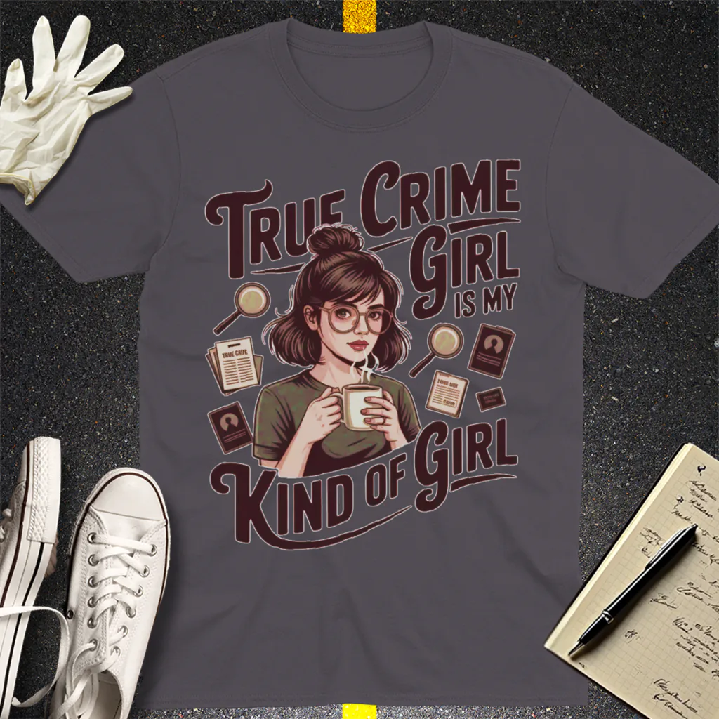 True Crime Girl T-Shirt - Charcoal