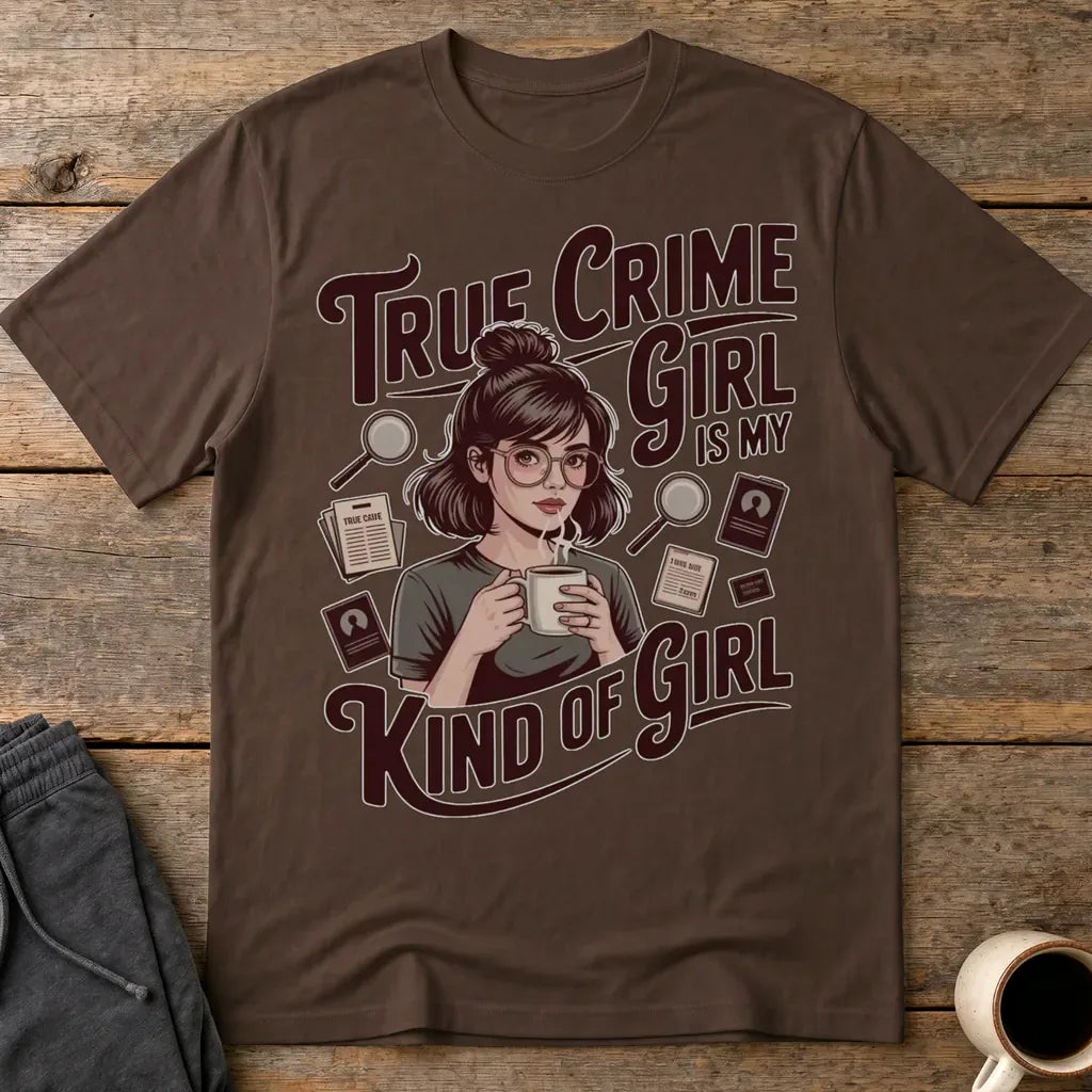 True Crime Girl T-Shirt - Dark Chocolate