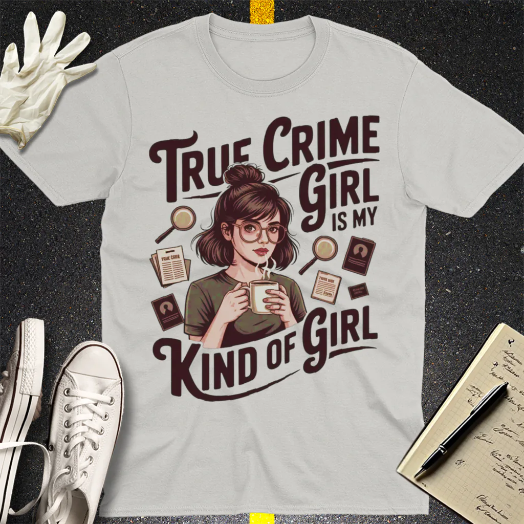 True Crime Girl T-Shirt - Ice Grey