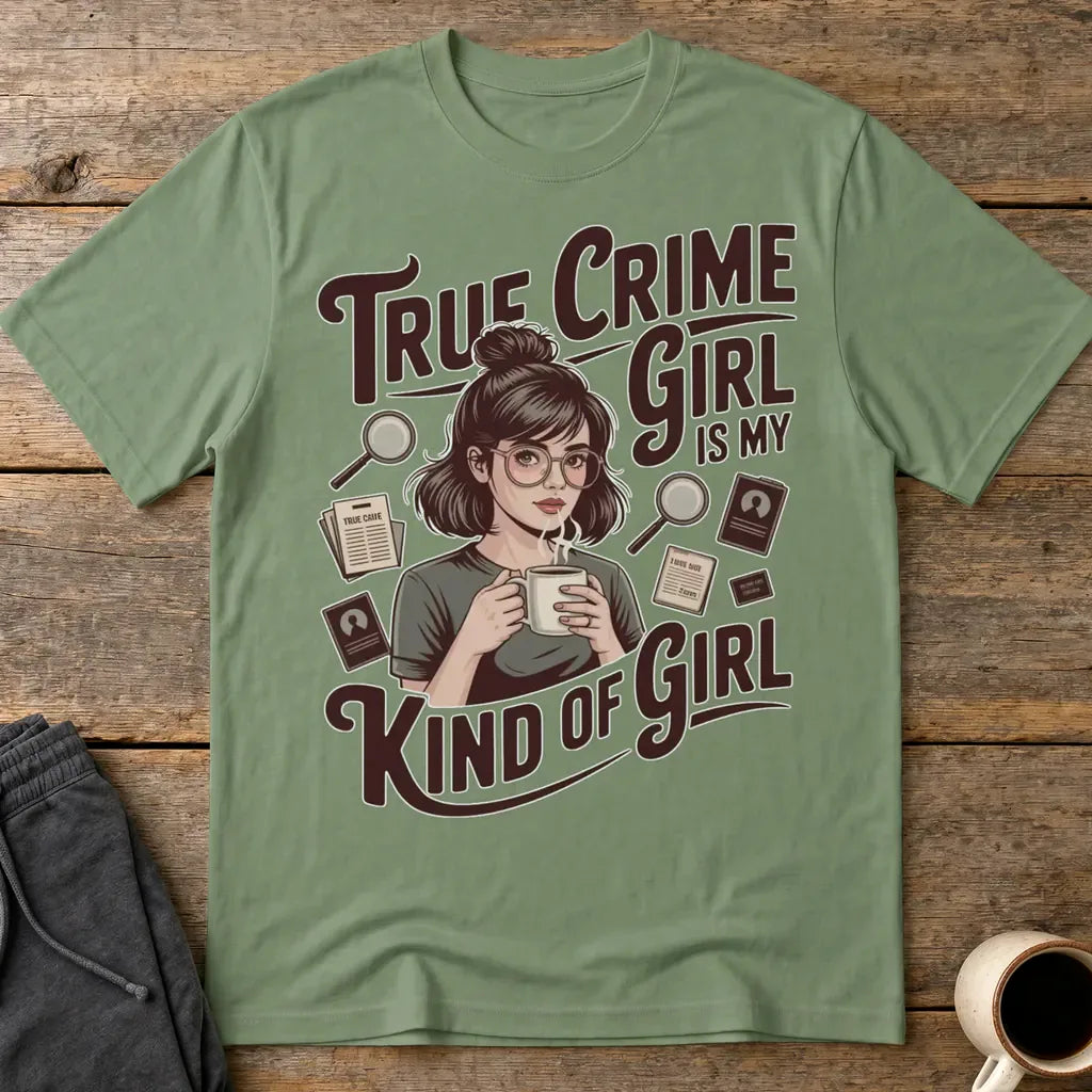 True Crime Girl T-Shirt - Military Green