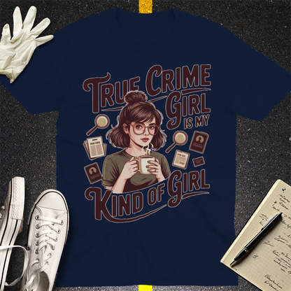 True Crime Girl T-Shirt - Navy