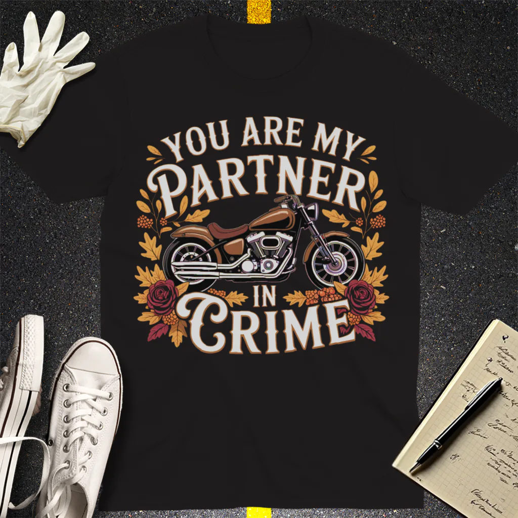 Partner in Crime Motorcycle T-Shirt - Black