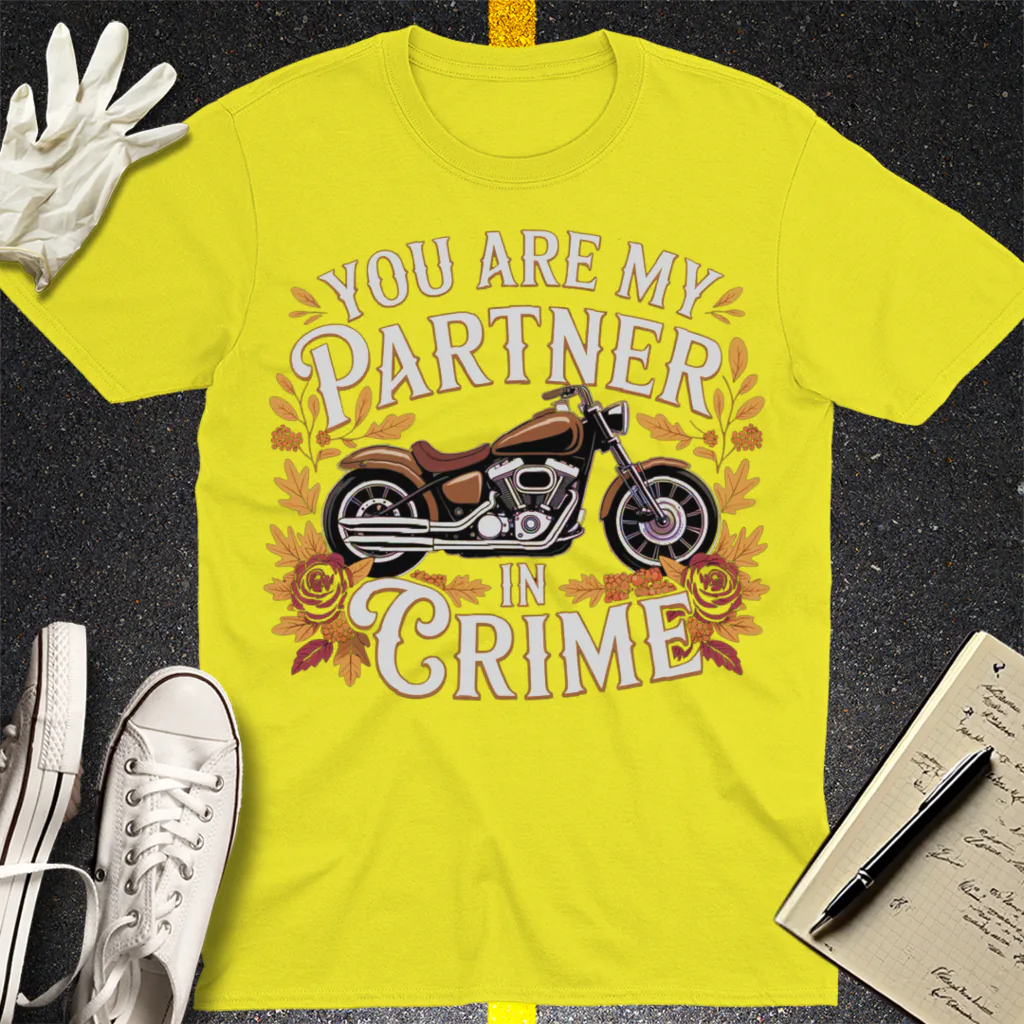 Partner in Crime Motorcycle T-Shirt - Cornsilk