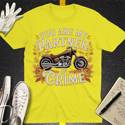 Partner in Crime Motorcycle T-Shirt - Cornsilk