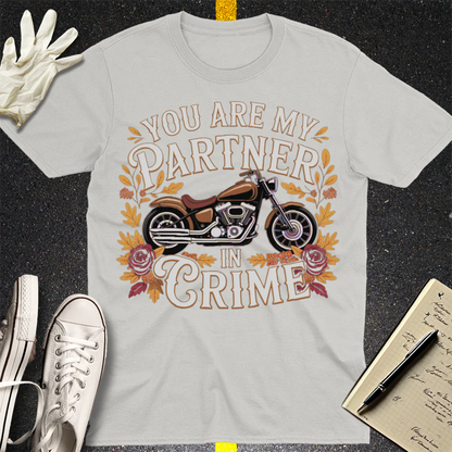 Partner in Crime Motorcycle T-Shirt - Ice Grey