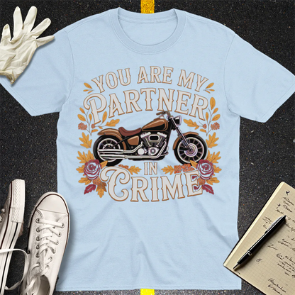 Partner in Crime Motorcycle T-Shirt - Light Blue