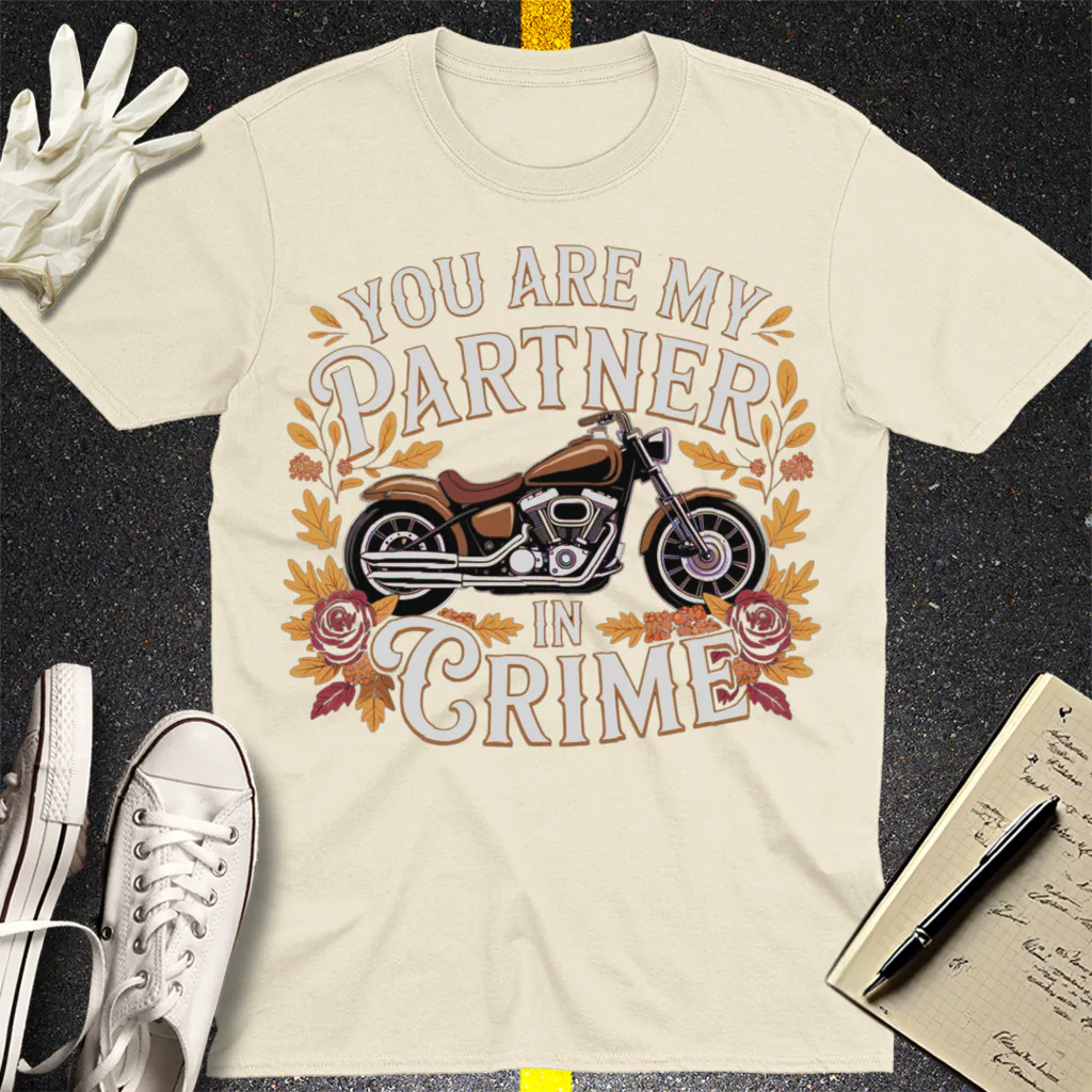 Partner in Crime Motorcycle T-Shirt - Natural