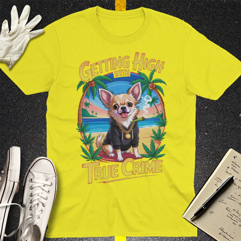Getting High with True Crime T-Shirt - Cornsilk