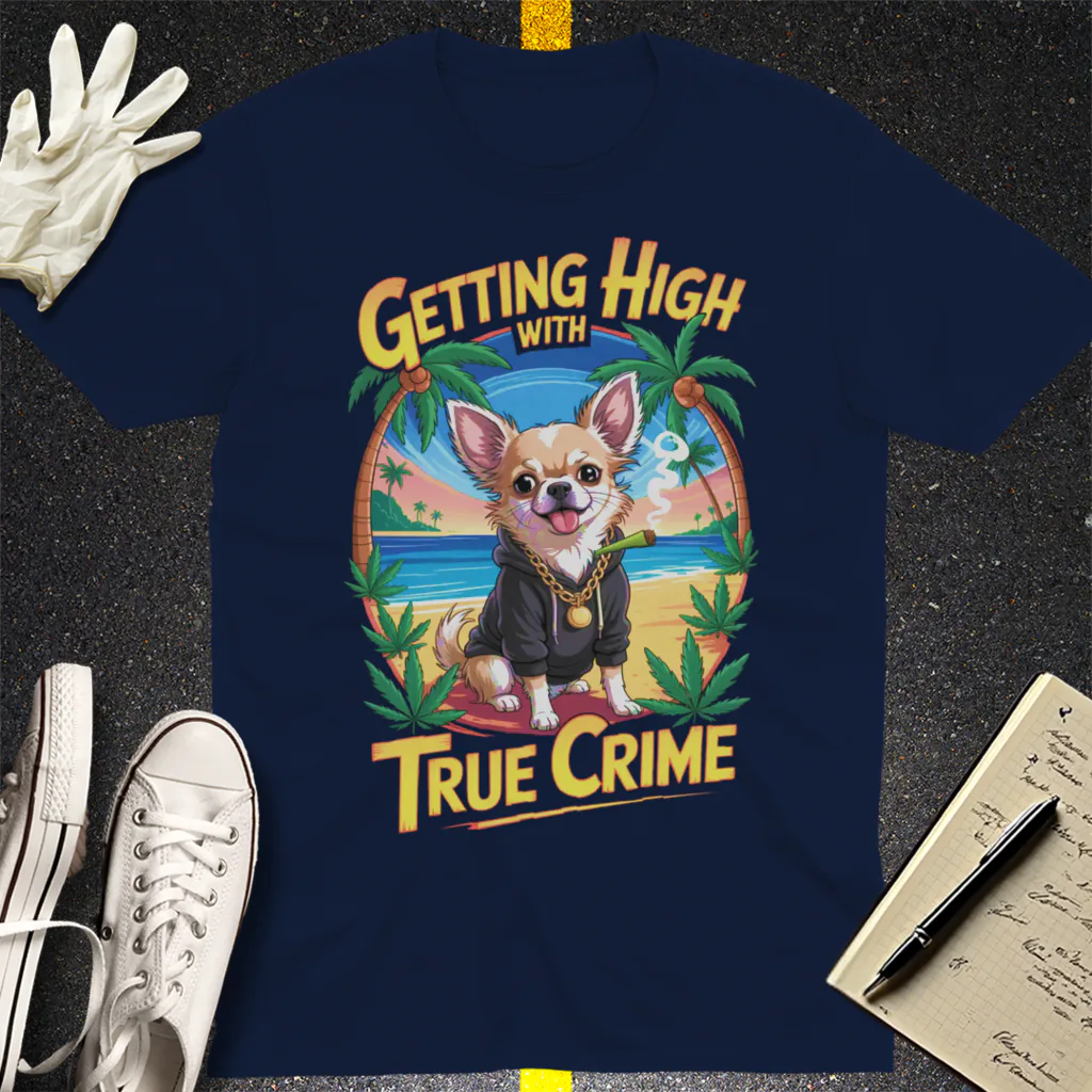 Getting High with True Crime T-Shirt - Navy