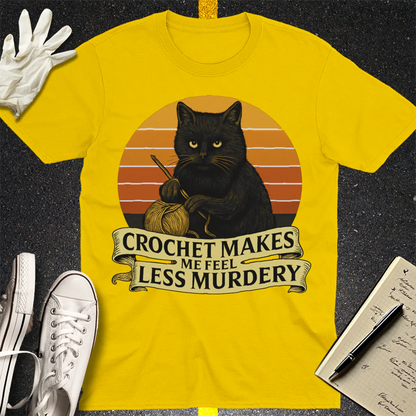 Less Murdery Crochet Cat T-Shirt - Daisy