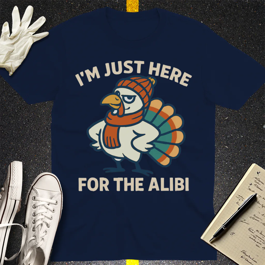 Here for the Alibi T-Shirt - Navy