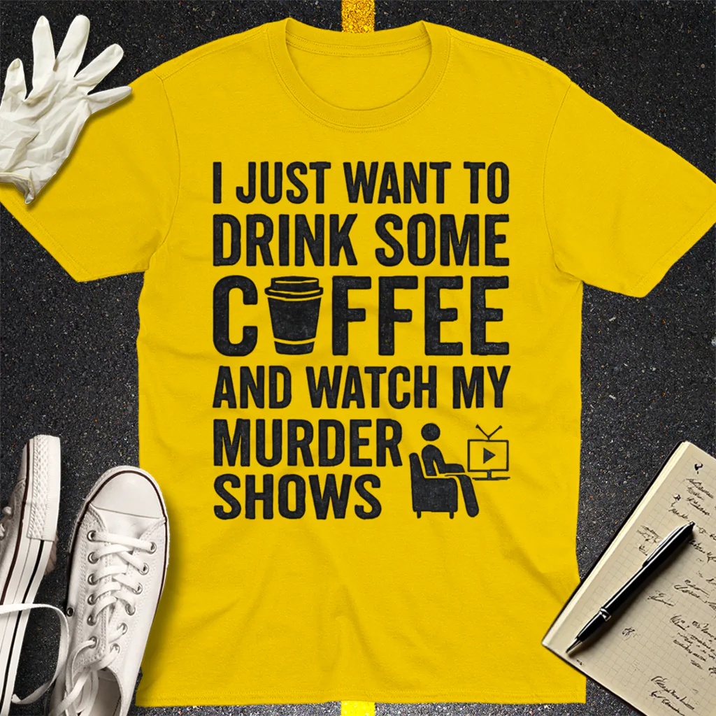 Coffee & Crime Shows T-Shirt - Daisy