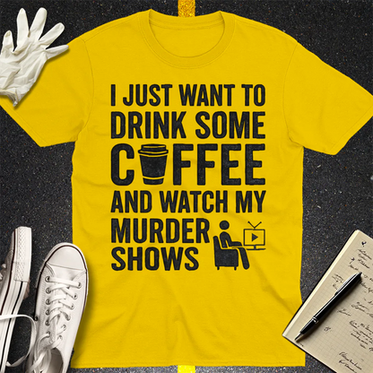 Coffee & Crime Shows T-Shirt - Daisy