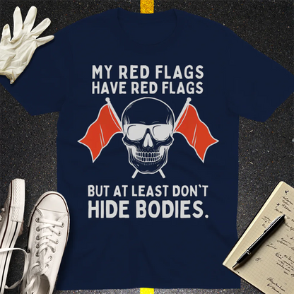 Red Flags Skull T-Shirt - Navy