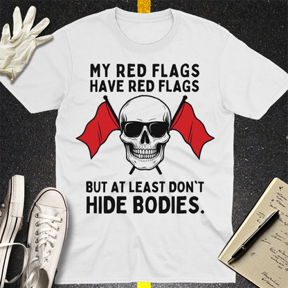 Red Flags Skull T-Shirt - White