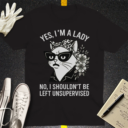 Unsupervised Cat Lady T-Shirt - Black