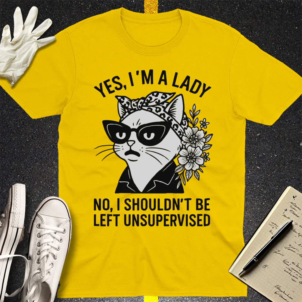 Unsupervised Cat Lady T-Shirt - Daisy