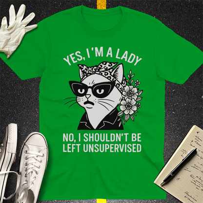 Unsupervised Cat Lady T-Shirt - Irish Green