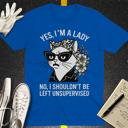 Unsupervised Cat Lady T-Shirt - Royal