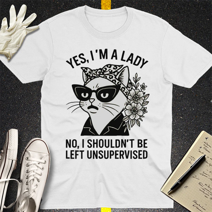 Unsupervised Cat Lady T-Shirt - White