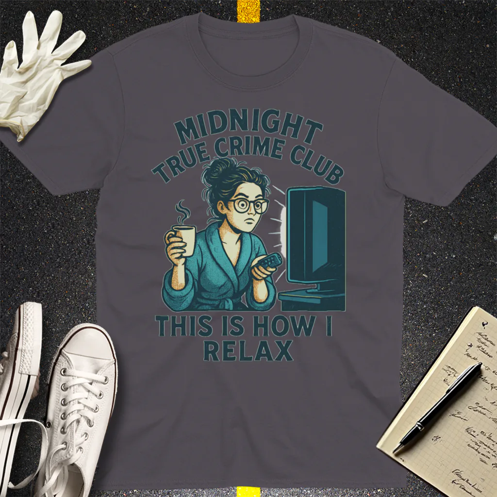 Midnight True Crime Club T-Shirt - Charcoal