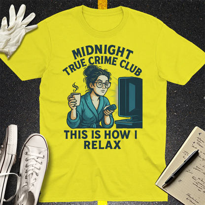 Midnight True Crime Club T-Shirt - Cornsilk