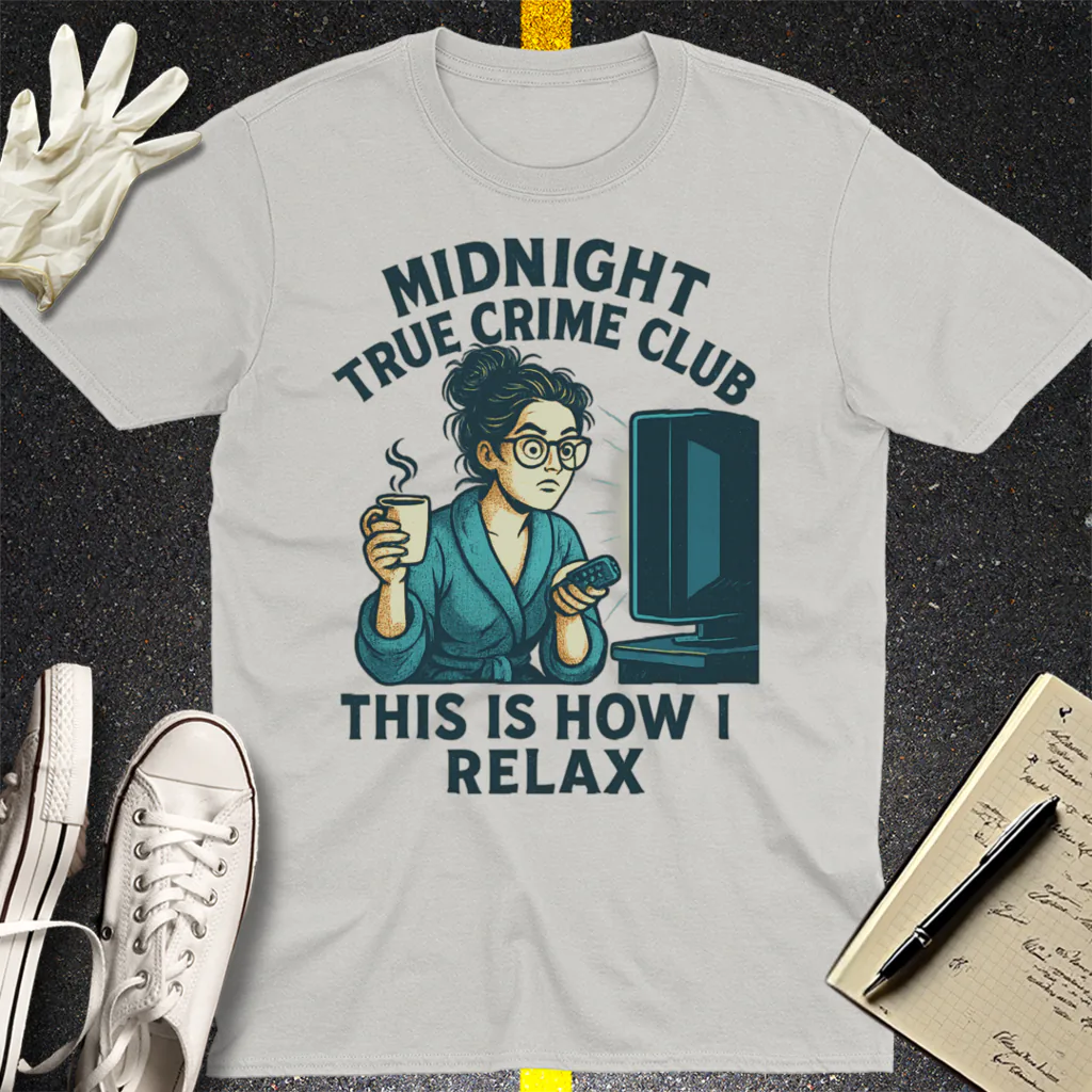 Midnight True Crime Club T-Shirt - Ice Grey