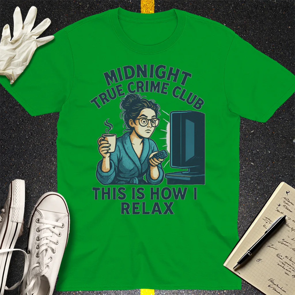 Midnight True Crime Club T-Shirt - Irish Green