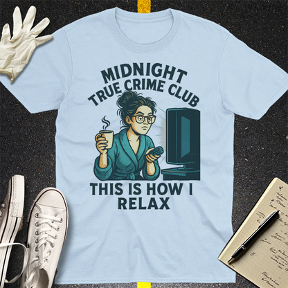 Midnight True Crime Club T-Shirt - Light Blue