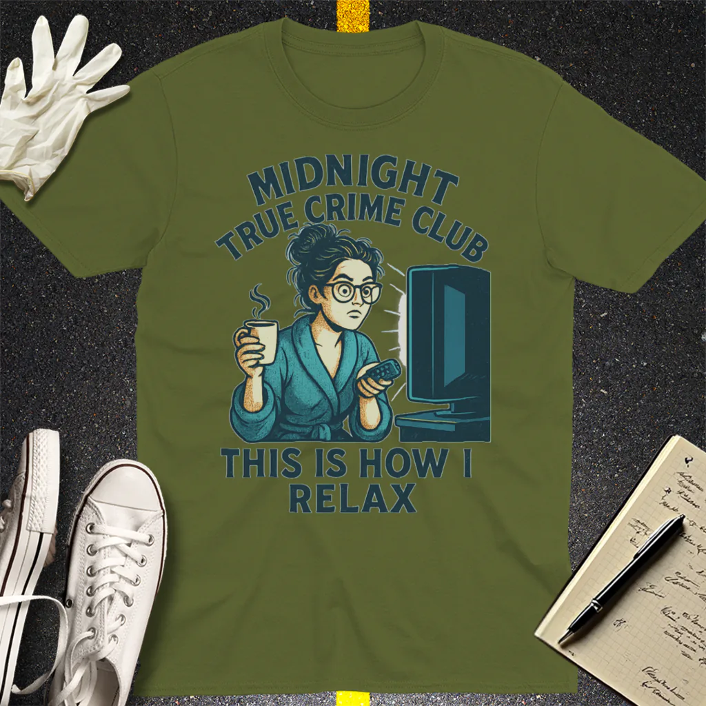 Midnight True Crime Club T-Shirt - Military Green