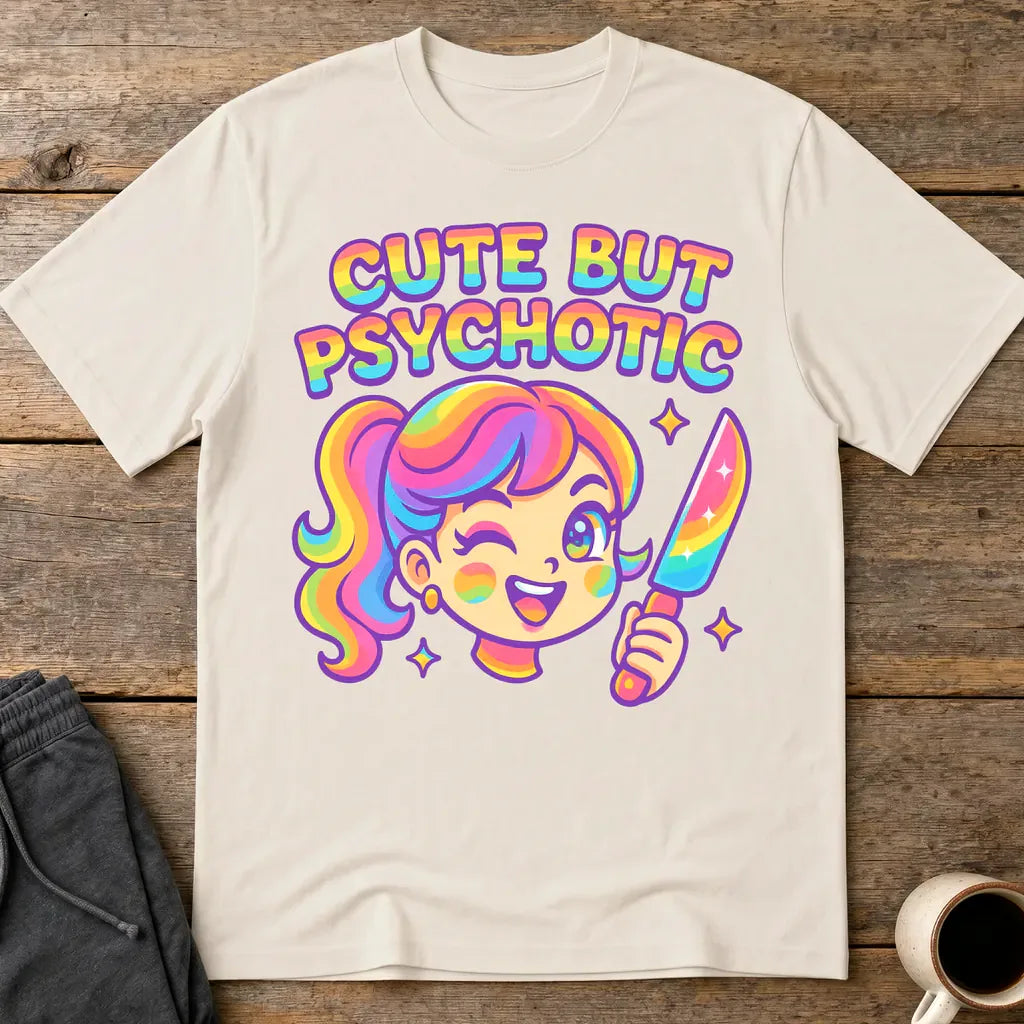 Cute But Psychotic T-Shirt - Ice Grey