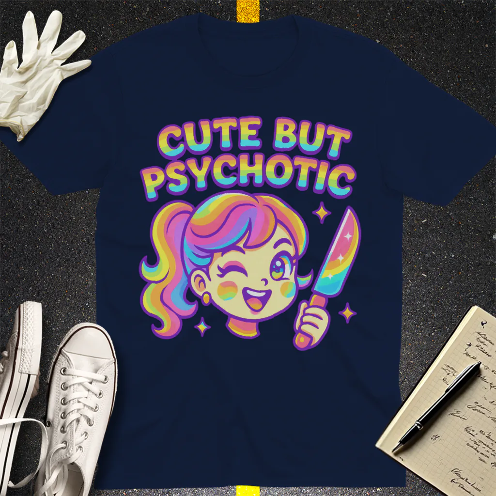 Cute But Psychotic T-Shirt - Navy
