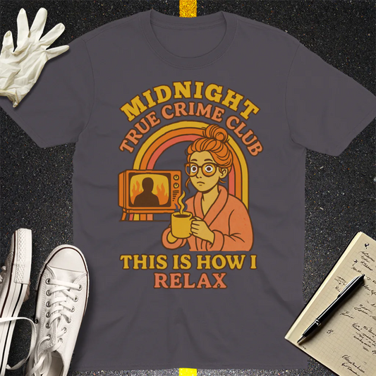 Midnight True Crime Club T-Shirt - Charcoal