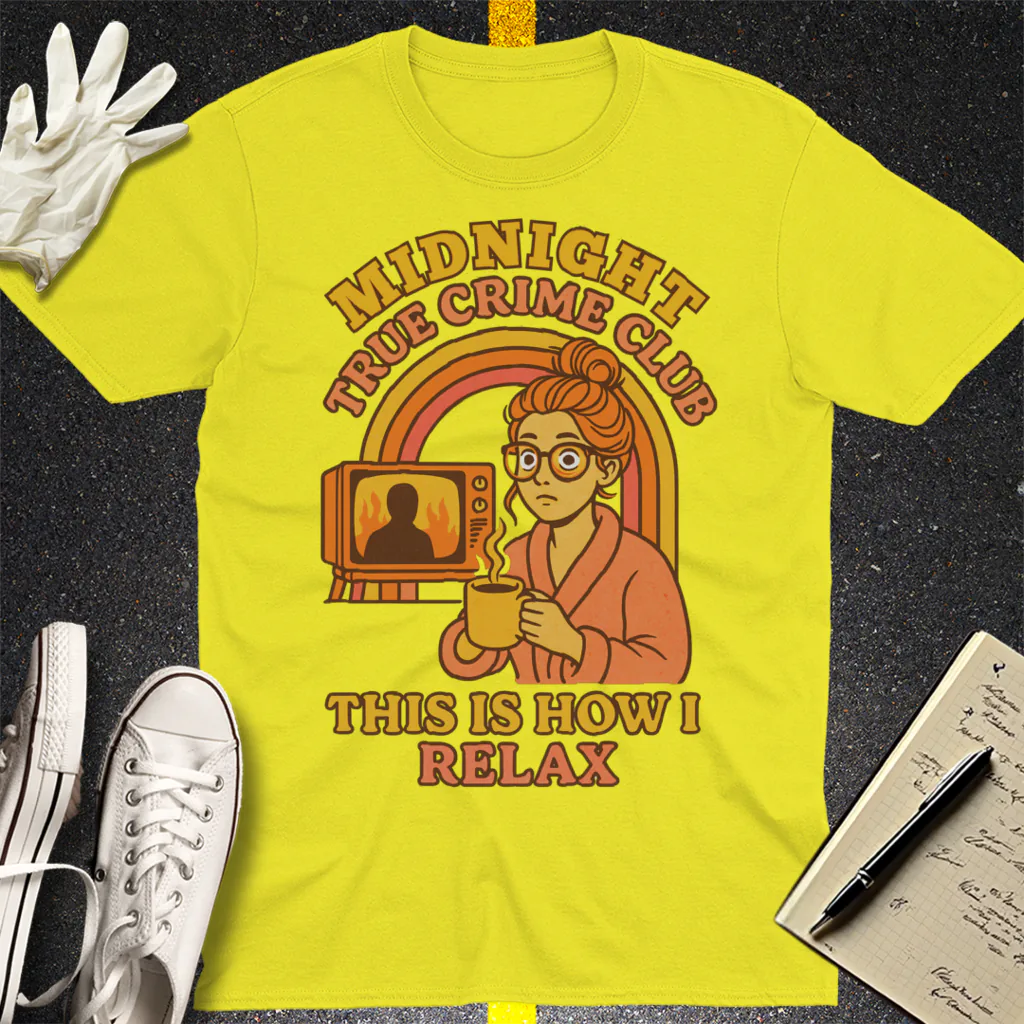 Midnight True Crime Club T-Shirt - Cornsilk