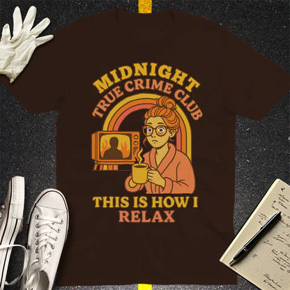 Midnight True Crime Club T-Shirt - Dark Chocolate