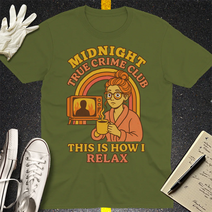 Midnight True Crime Club T-Shirt - Military Green