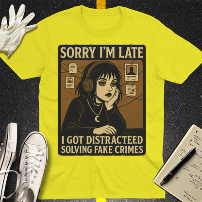 Solving Fake Crimes T-Shirt - Cornsilk