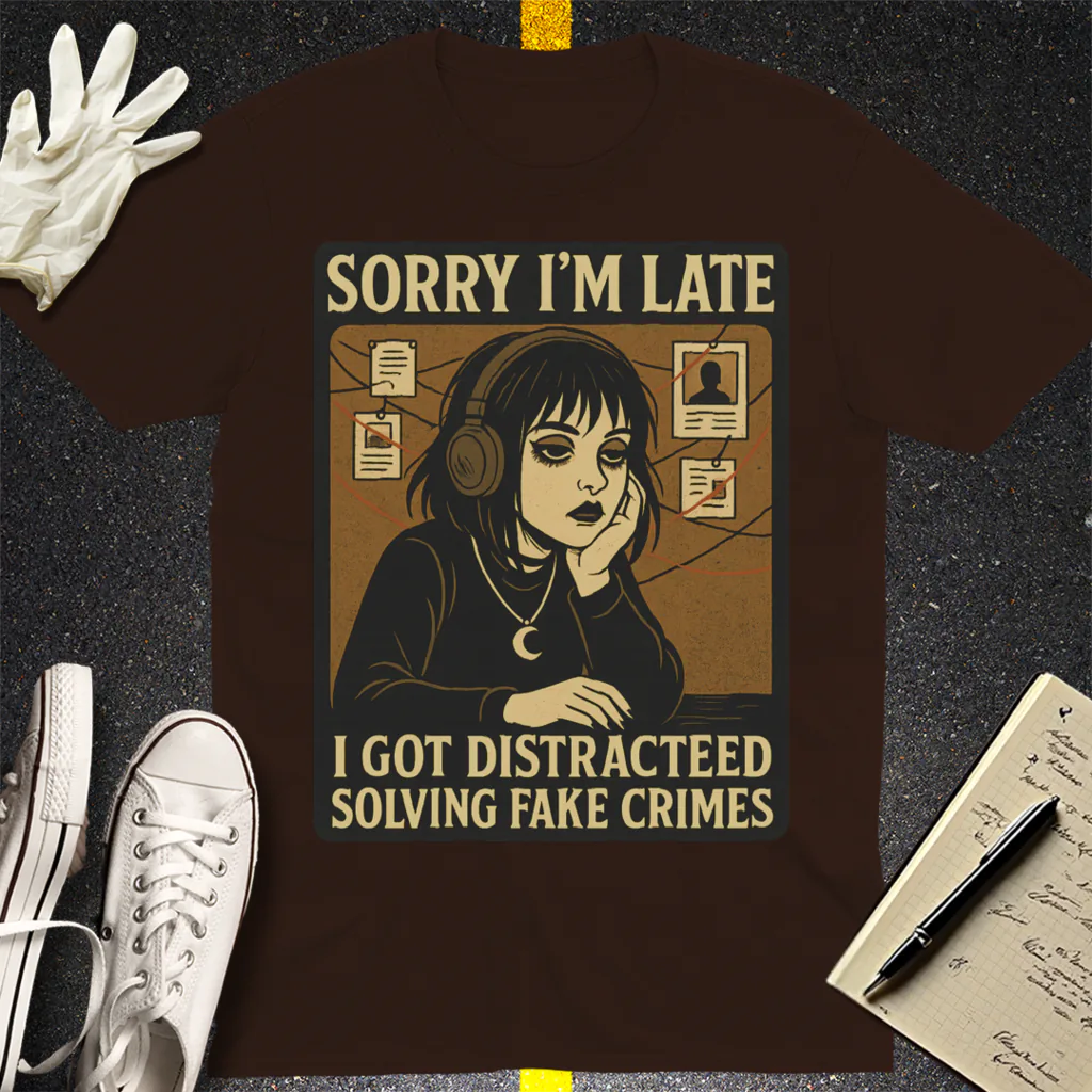 Solving Fake Crimes T-Shirt - Dark Chocolate