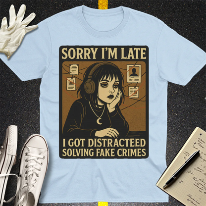 Solving Fake Crimes T-Shirt - Light Blue