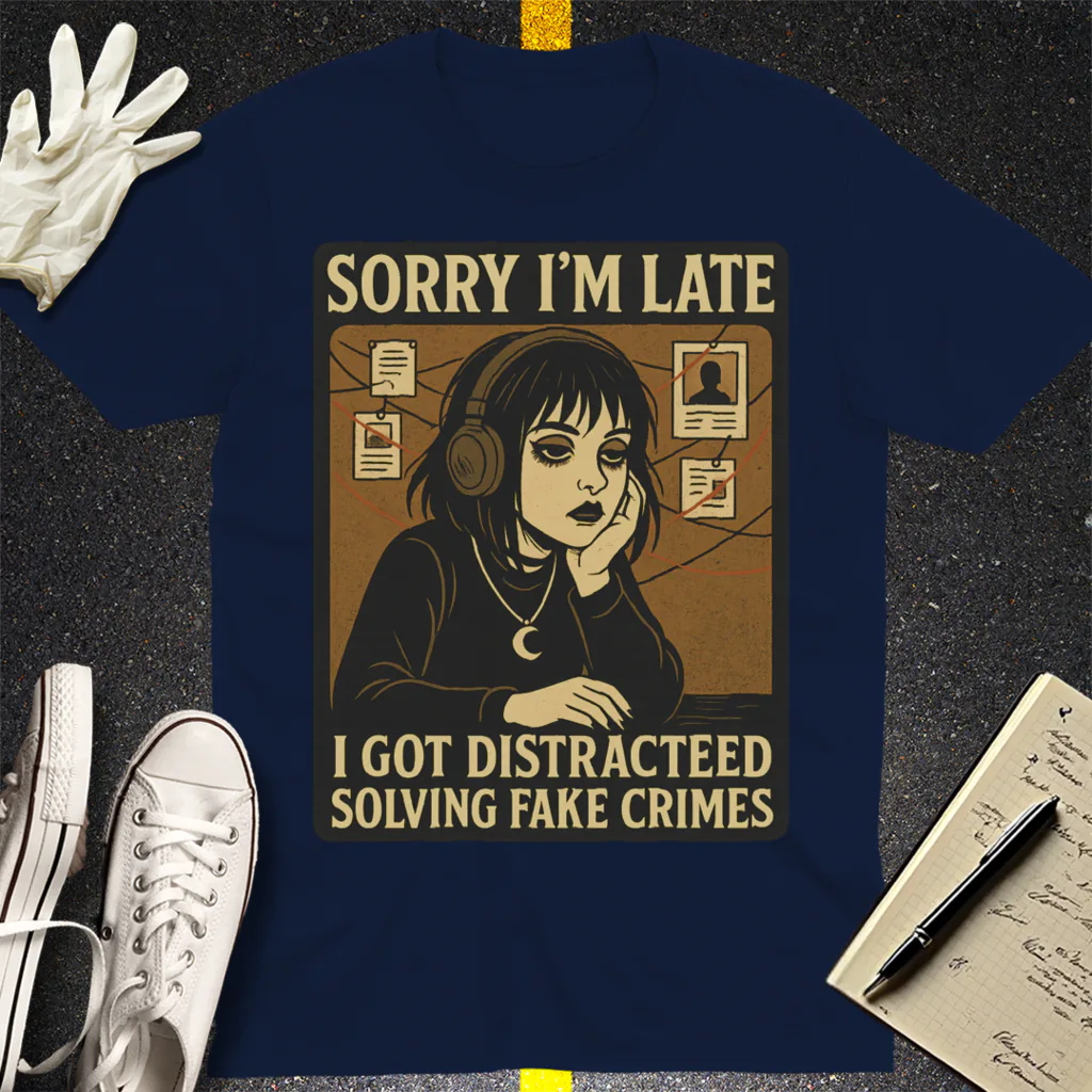 Solving Fake Crimes T-Shirt - Navy