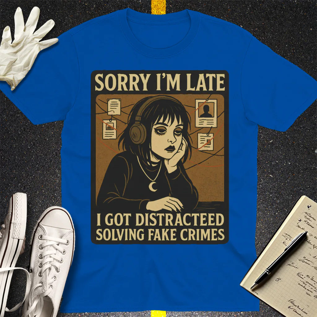 Solving Fake Crimes T-Shirt - Royal