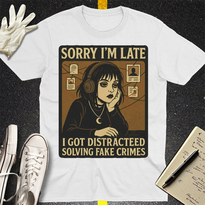 Solving Fake Crimes T-Shirt - White