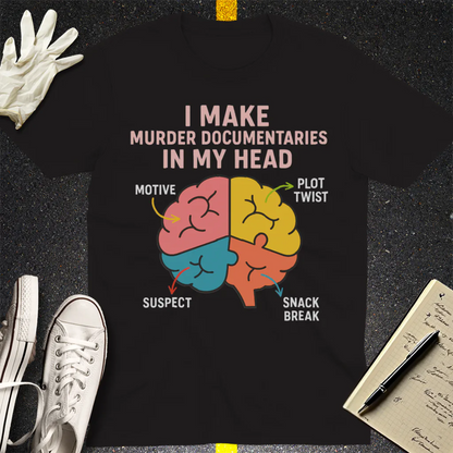 Murder Documentaries In My Head T-Shirt - Black