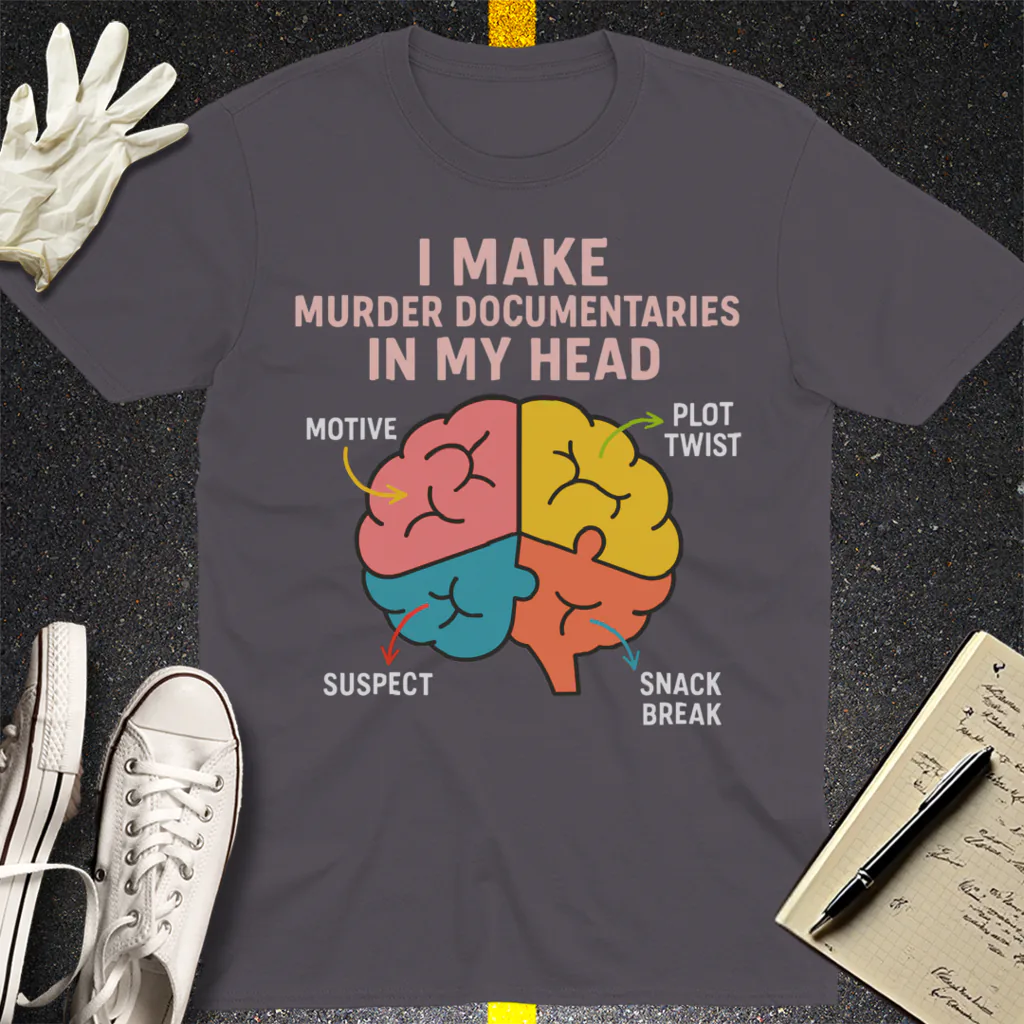 Murder Documentaries In My Head T-Shirt - Charcoal
