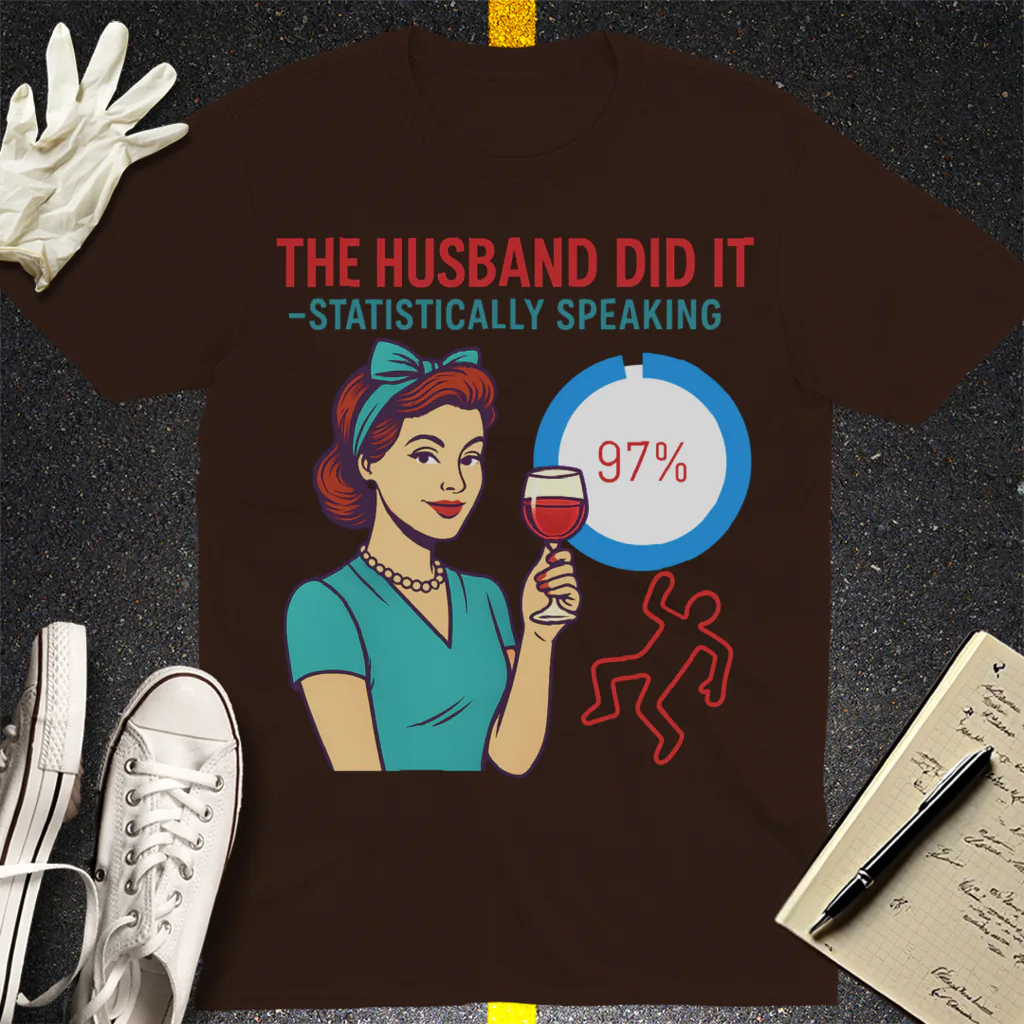 The Husband Did It T-Shirt - Dark Chocolate