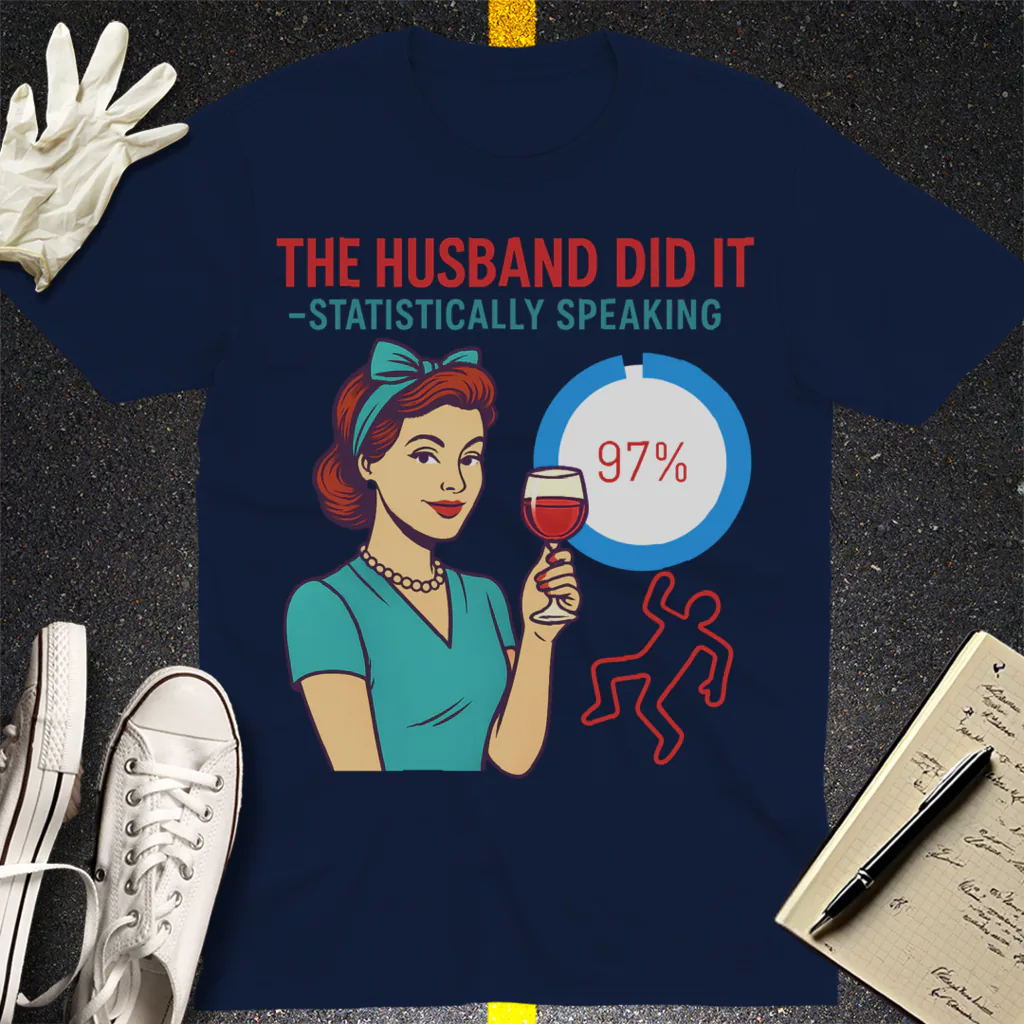 The Husband Did It T-Shirt - Navy