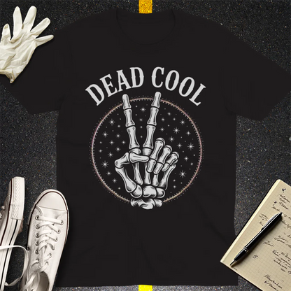 Dead Cool Skeleton Peace T-Shirt - Black