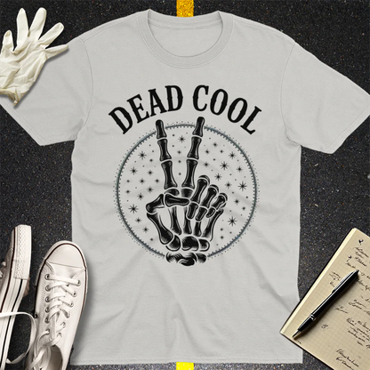 Dead Cool Skeleton Peace T-Shirt - Ice Grey