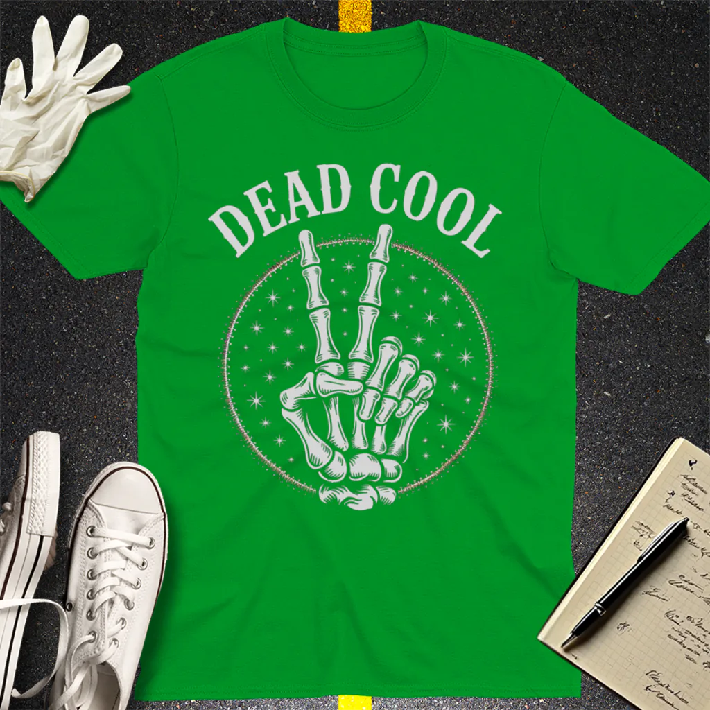 Dead Cool Skeleton Peace T-Shirt - Irish Green
