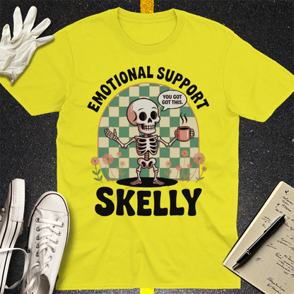 Emotional Support Skelly T-Shirt - Cornsilk